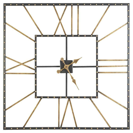 Thames - Wall Clock - Black / Gold Finish