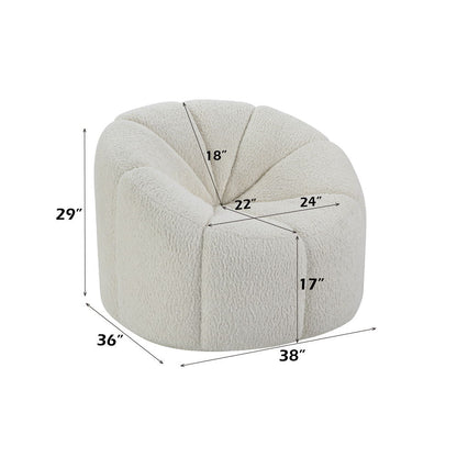Osmash - Chair With Swivel - White Teddy Sherpa