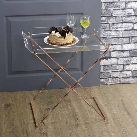 Cercie - Tray Table - Clear Acrylic & Copper