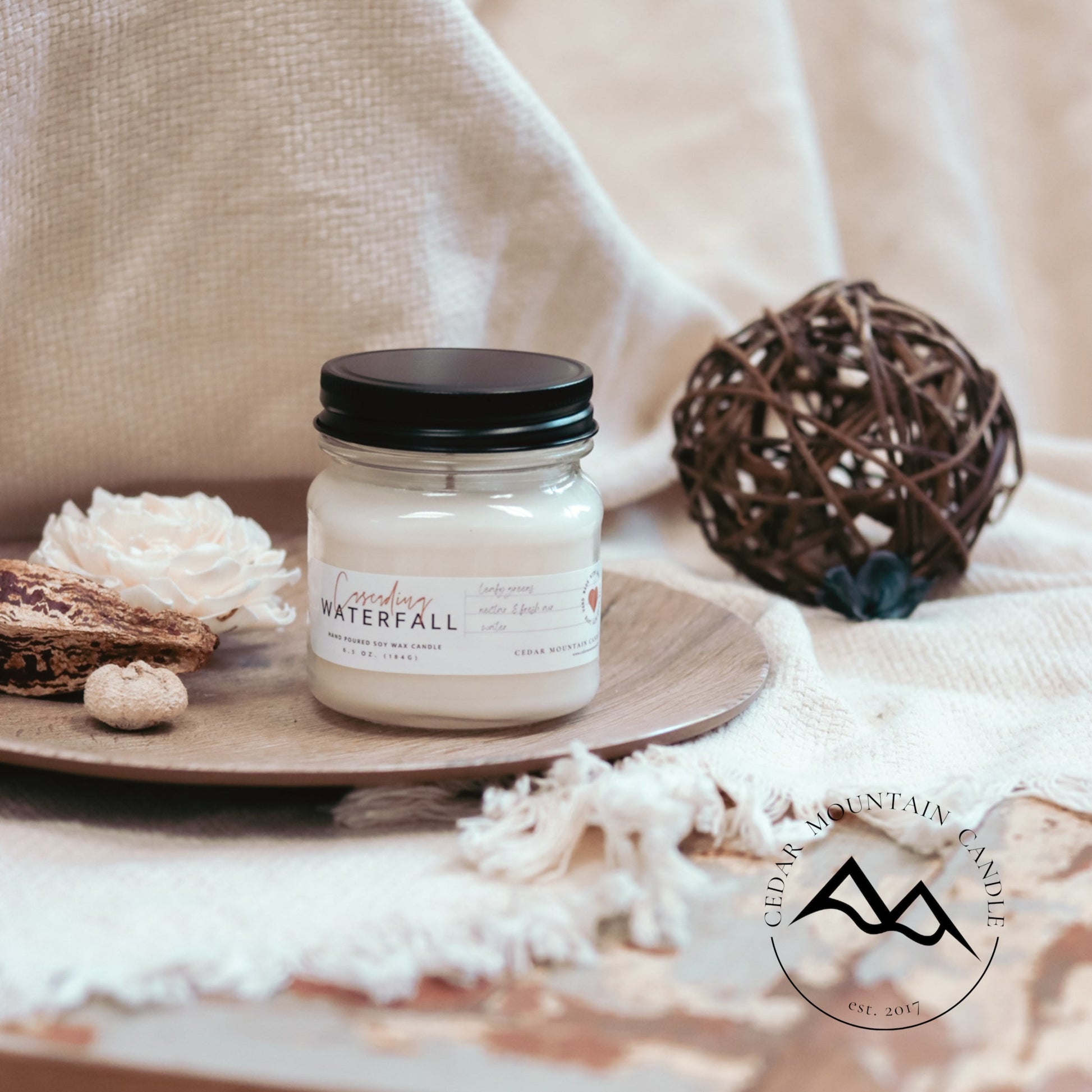 6.5 oz Mason Jar Soy Candle - Autumn Leaves - PoshaBella