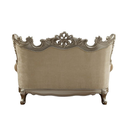 Ranita - Loveseat With 6 Pillows - Fabric & Champagne