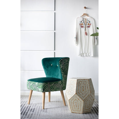 18x18x21 Hexagonal Capes Capiz Stool Cream/Yellow