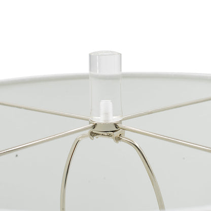 Sculpted Marble & Crystal Cylinder Table Lamp