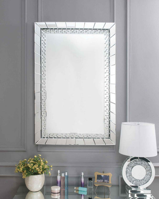 Nysa - 47" Accent Mirror - Mirrored & Faux Crystals