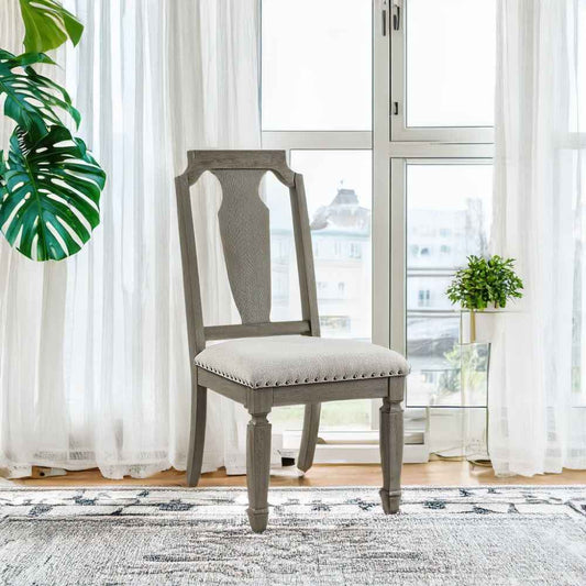 Zumala - Side Chair (Set of 2) - Beige Linen & Weathered Oak