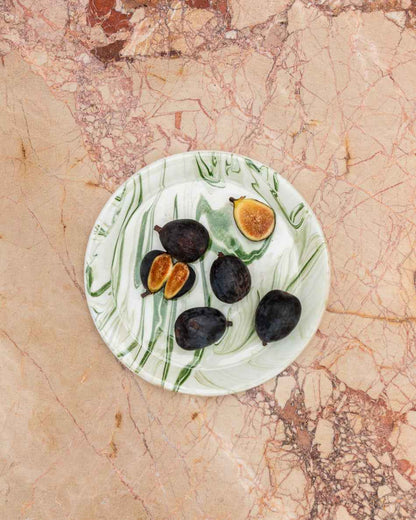 Marbled Olive Salad Plate - Set of 4