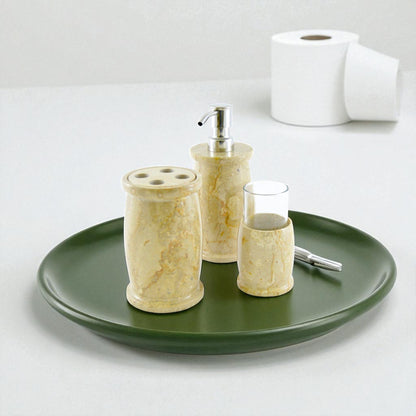 Marble Bathroom Accessories Set | Sahara Beige Marble - PoshaBella