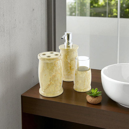Marble Bathroom Accessories Set | Sahara Beige Marble - PoshaBella