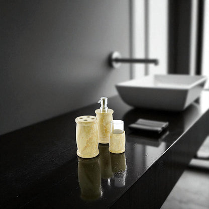 Marble Bathroom Accessories Set | Sahara Beige Marble - PoshaBella