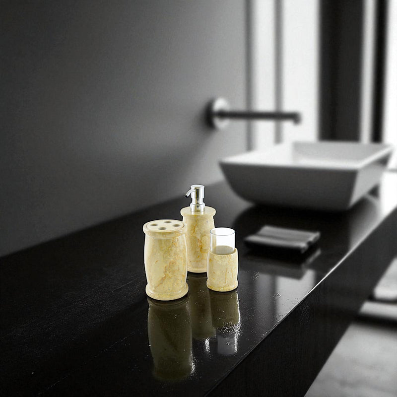 Marble Bathroom Accessories Set | Sahara Beige Marble