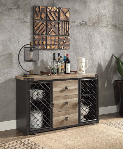 Edina - Server - Oak & Sandy Black