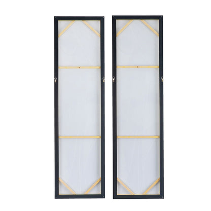 Elongated Modern Abstract Oil Paintings Wall Art Set of 2