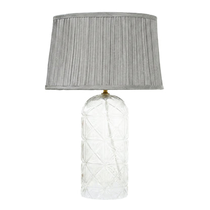 Luxora Decorative Glass Table Lamp with Gold Finish and Grey Shade