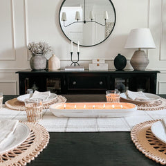 Molten Lava - 7 Wick White Wood Dough Bowl Soy Candle