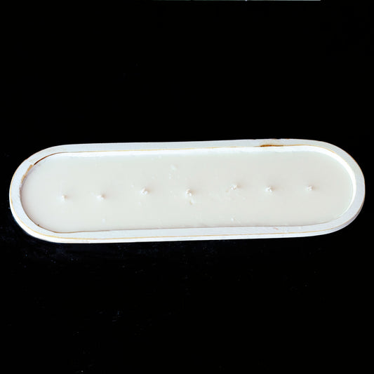 Winter Market - 7 Wick White Wood Dough Bowl Soy Candle