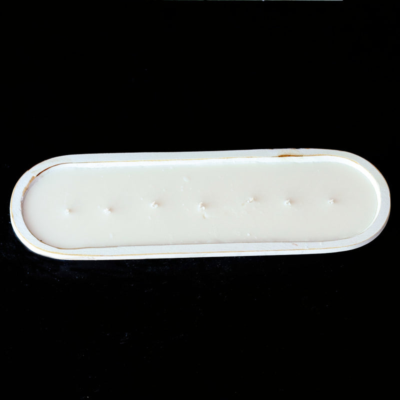 Autumn Leaves - 7 Wick White Wood Dough Bowl Soy Candle