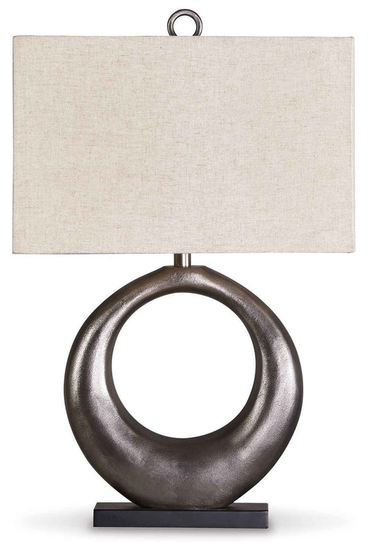 Saria - Metal Table Lamp  - Antique Silver Finish