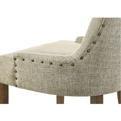 Yotam - Side Chair (Set of 2) - Beige Fabric & Salvaged Oak