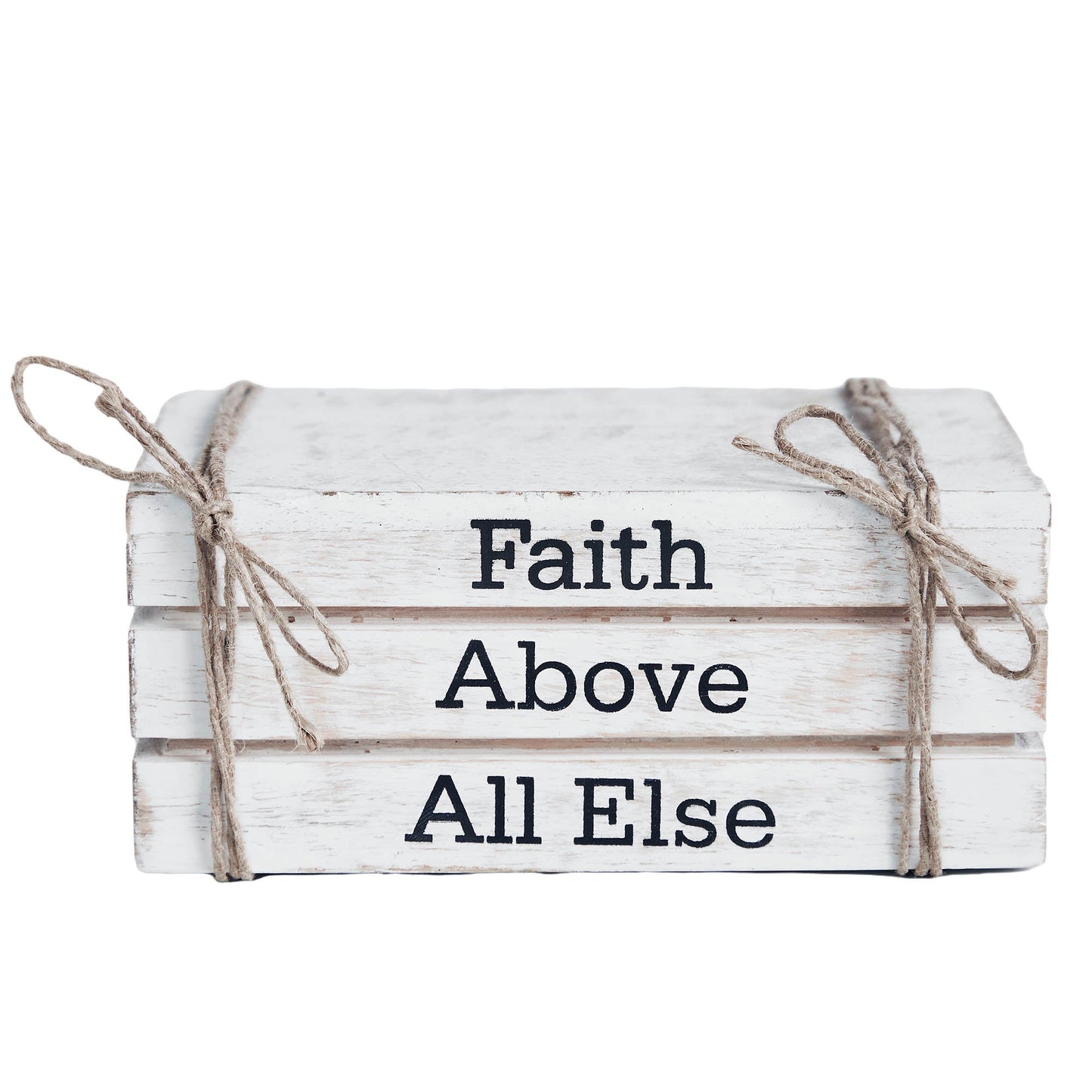 Faux Book Stack: Faith Above All Else