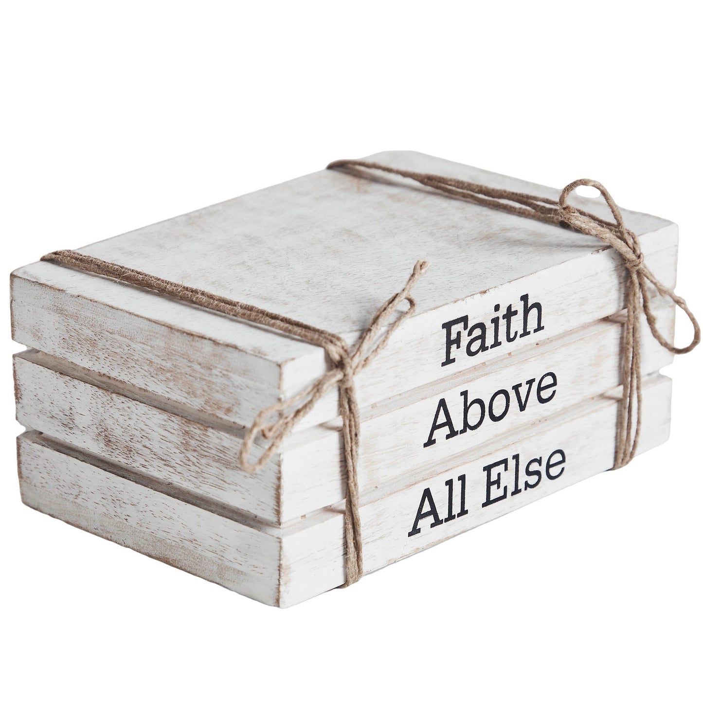 Faux Book Stack: Faith Above All Else