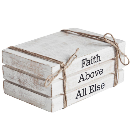 Faux Book Stack: Faith Above All Else