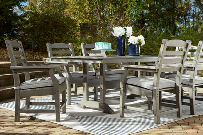 Visola - RECT Dining Table w/Umb OPT - Gray
