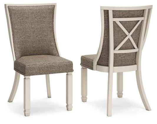 Bolanburg - Dining UPH Side Chair (Set of 2) - Lattice Back - Brown / Beige