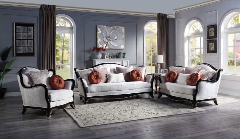 Nurmive - Sofa With 7 Pillows - Beige Fabric