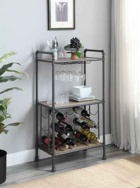 Brantley - Wine Rack - Antique Oak & Sandy Gray