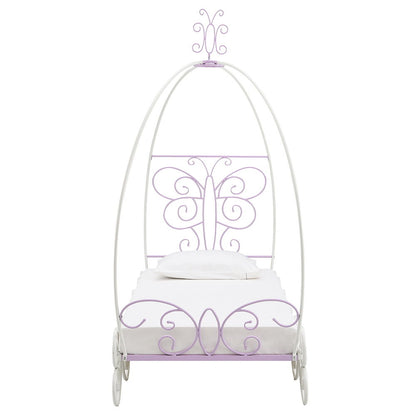 Priya II - Full Bed With Canopy - White & Light Synthetic Leather Rple
