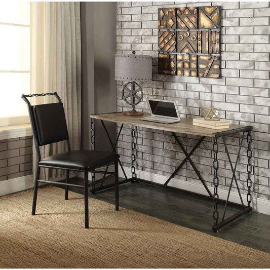 Jodie - Writing Desk (Same Ac00905) - Rustic Oak & Antique Black