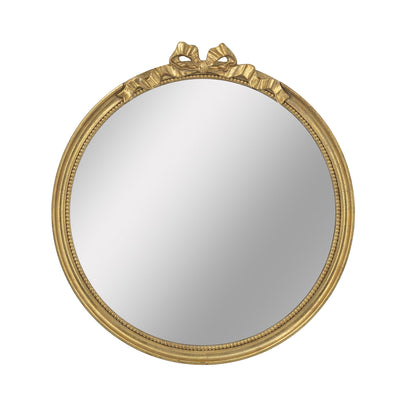 30' x 32.1' Round Decorative Wood Frame Wall Mirror