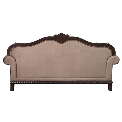Chateau De Ville - Sofa With 5 Pillows (Same Lv01588) - Fabric & Espresso