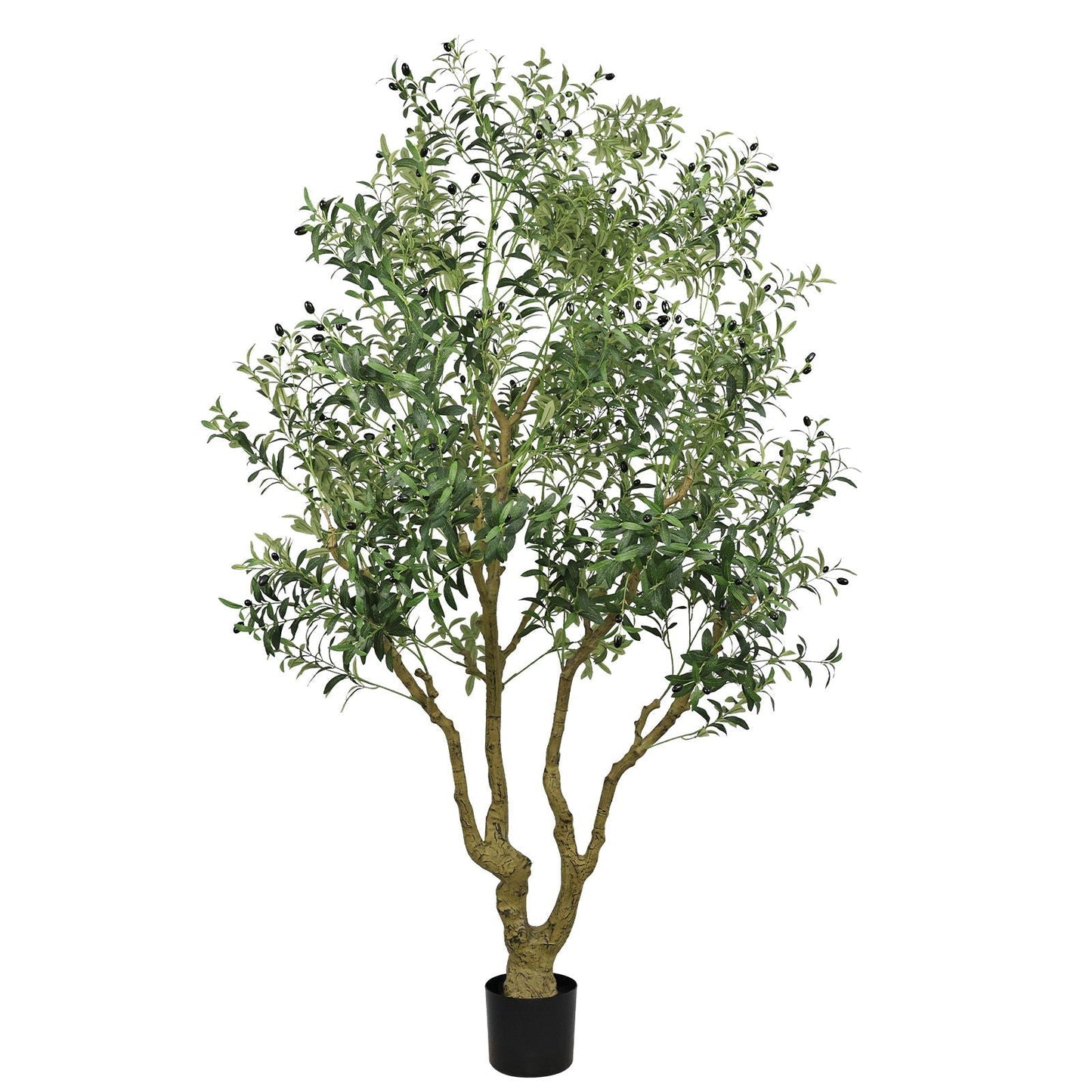 Artificial Olive Tree Large With Trunk, Indoor / Outdoor Decorative Plant For Living Room - Green