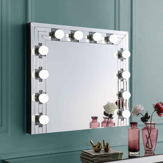 Noralie - Accent Mirror - Faux Diamonds & Mirrored