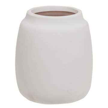 Elegant White Ceramic Wide Vase For Modern Home Decor 6.5 Inch