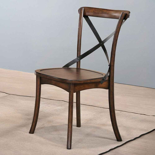 Kaelyn - Side Chair (Set of 2) - Dark Oak & Black Metal