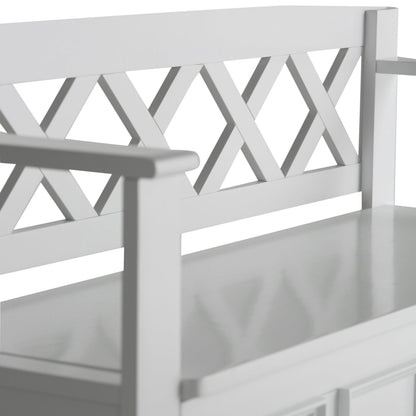 Amherst Solid Wood Entryway Storage Bench in White
