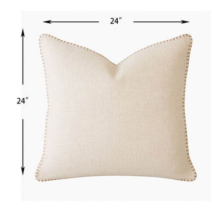 Homey Cozy Throw Pillow With Decorative Stitching - Ivory