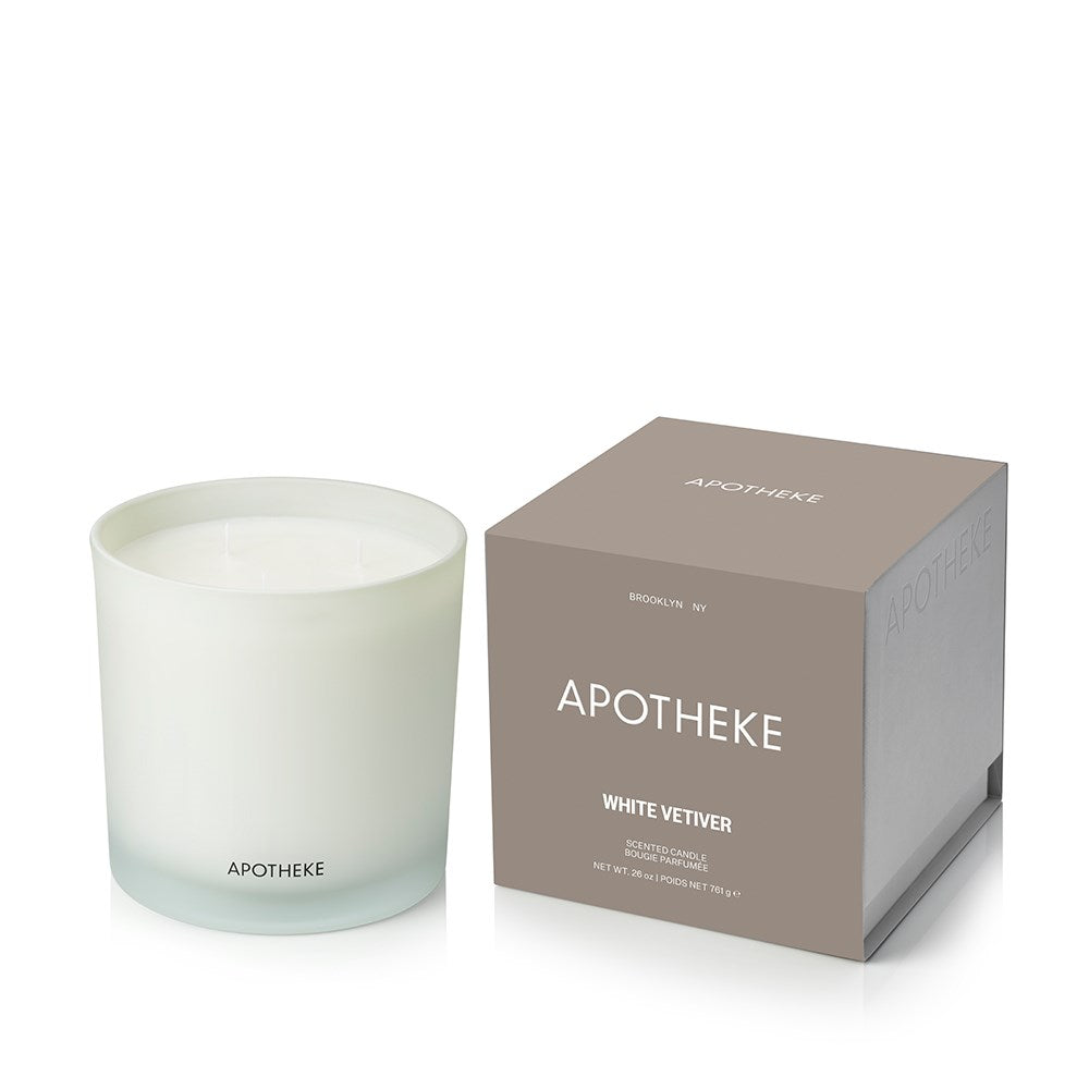 White Vetiver 3-Wick Candle - PoshaBella