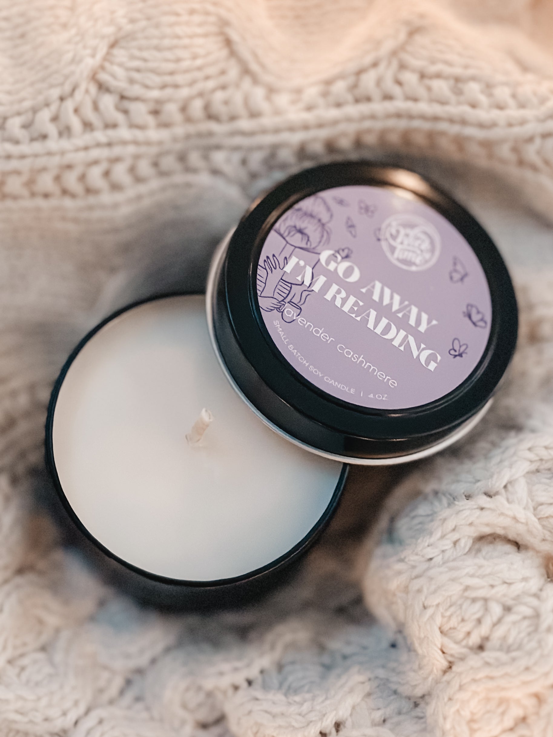 Go Away I'm Reading Candle 4 OZ - PoshaBella