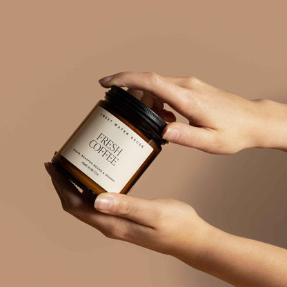 Fresh Coffee Soy Candle - Amber Jar - 9 oz