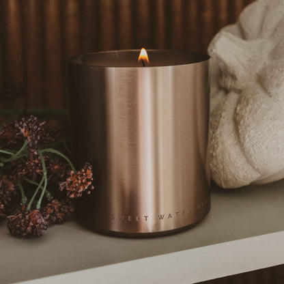 Hello Fall Soy Candle - Bronze Metal Aluminum Jar - 10 oz