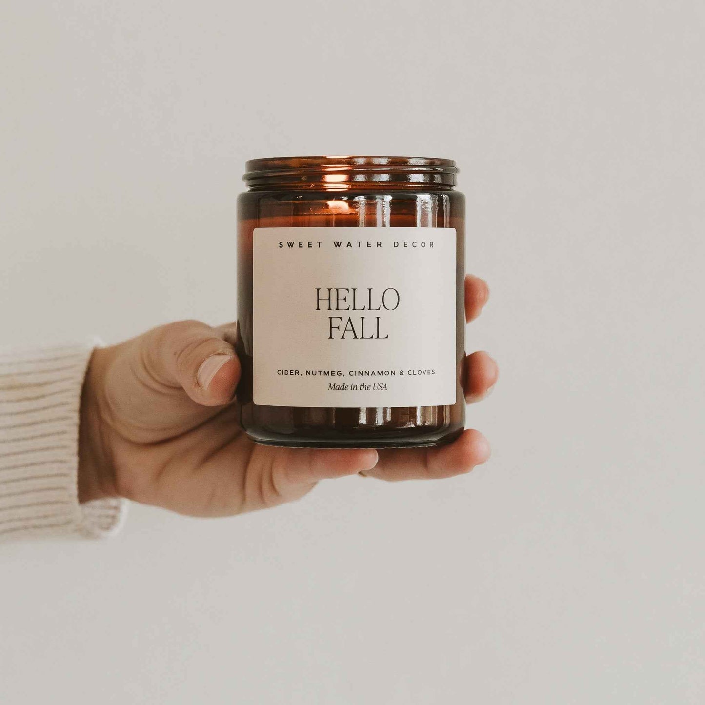 Hello Fall Soy Candle - Amber Jar - 9 oz