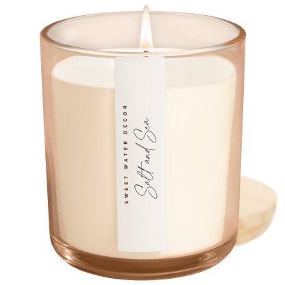 Salt and Sea Soy Candle - Tinted Glass Jar - 12 oz