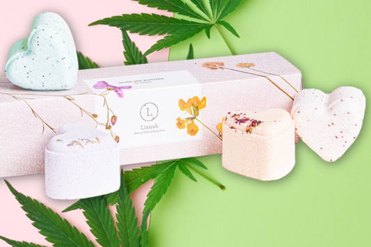 CBD Valentine's Bath Bomb Gift Set – 5 Heart-Shaped