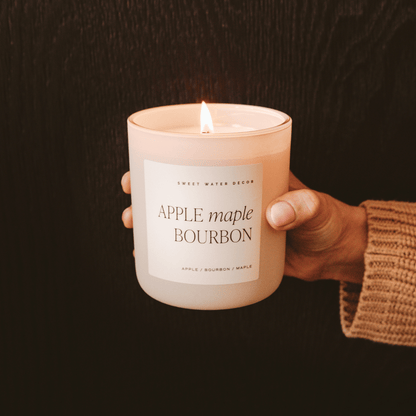 Apple Maple Bourbon Soy Candle - Tan Matte Jar - 15 oz (Sunday Brunch)