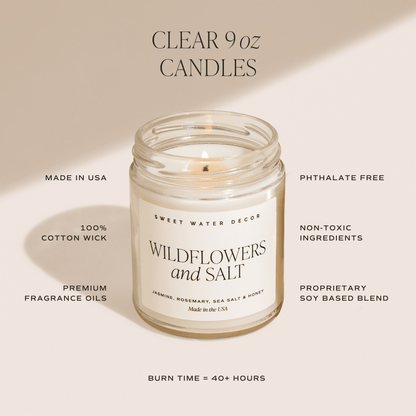 Coastal Lemon Soy Candle - Clear Jar - 9 oz