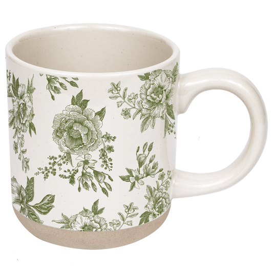 Green Delft 14 oz Stoneware Coffee Mug