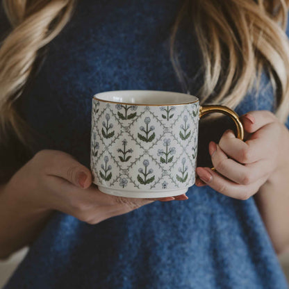 Floral Quilt 14 oz Coffee Mug